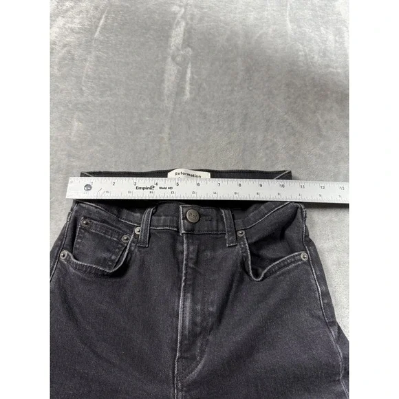Reformation Jeans High & Skinny Faded Black Destroyed Size 23 - Picture 10 of 14